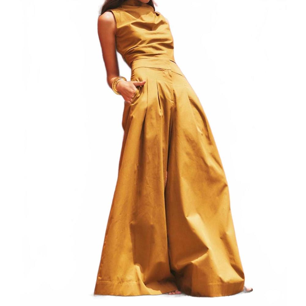 NWT JBQ Wide Leg High-Waist Trousers in Honey Sz Small - Picture 3 of 3